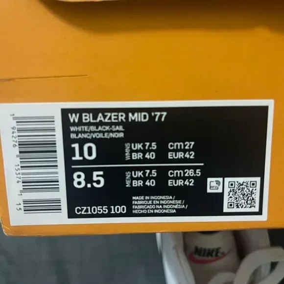 Nike Blazer Mid 77 M 8.5/W 10 - Picture 3 of 5